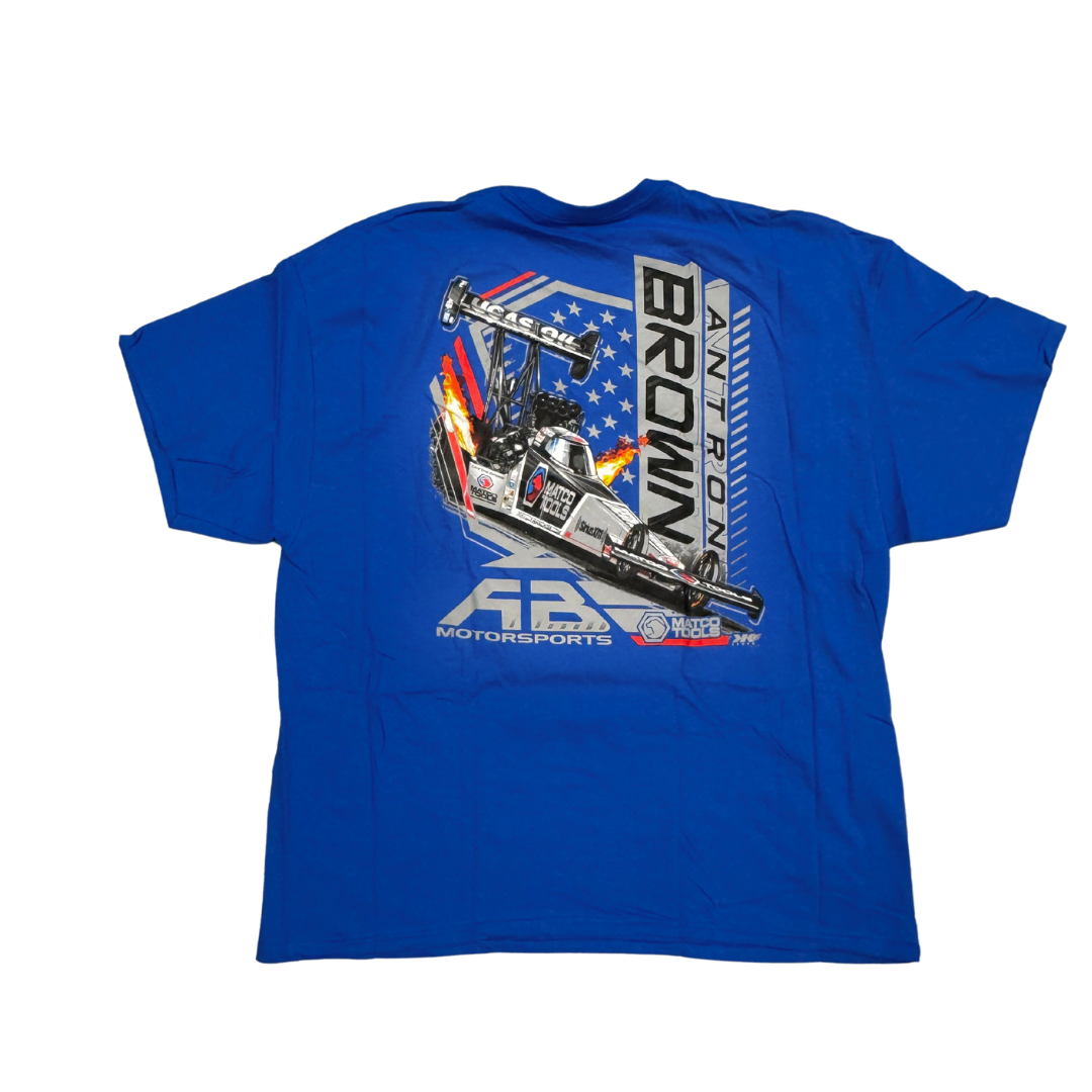 Antron Brown 2023 Matco Tools Top Fuel Dragster T-Shirt in Blue