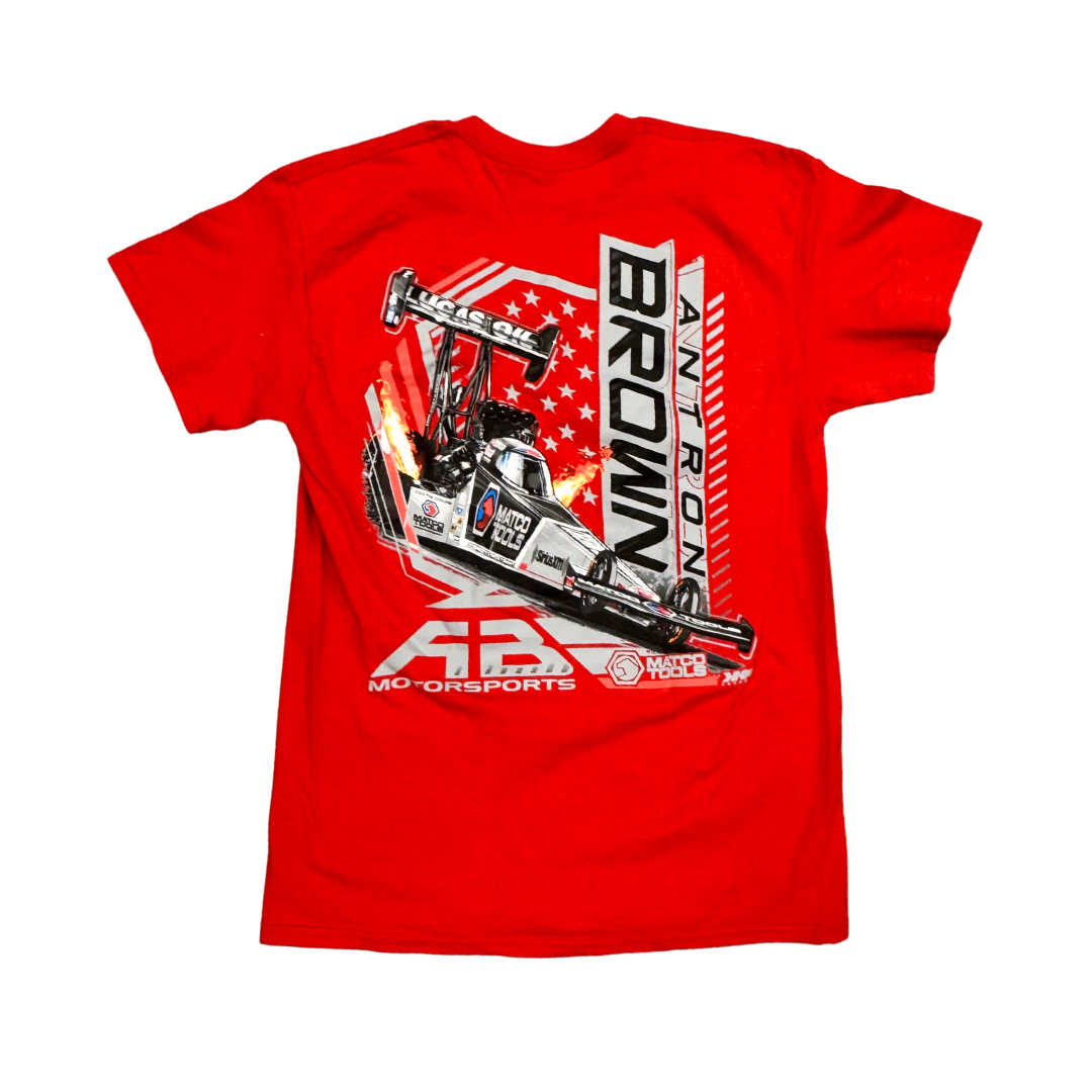 Antron Brown 2023 Matco Tools Top Fuel Dragster T-Shirt in Red